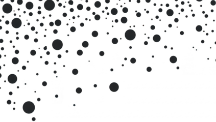 Abstract composition of black circles of varying sizes scattered across a white background. creating a sense of depth and movement. suitable for modern design projects or artistic applications