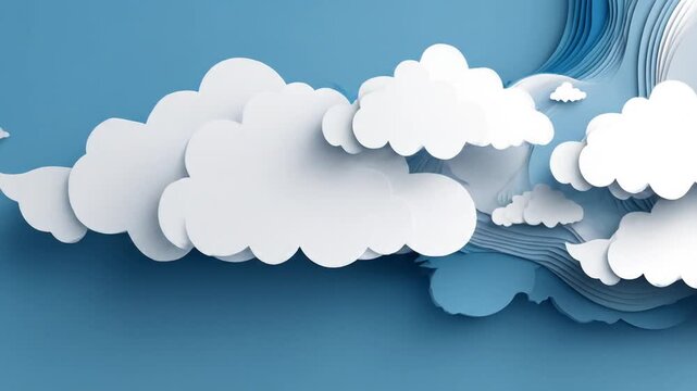 Abstract cloud formation illustration on blue background for decorative uses