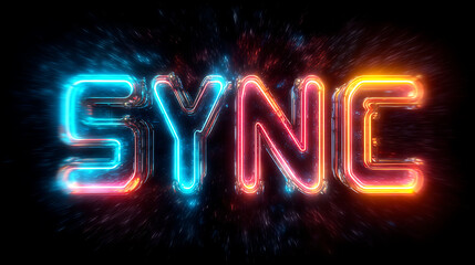 dark spells text colors neon against bright space background vivid sync radiate, creating futuristic aesthetic 18268680 1