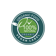Label Design For Organic Food 100% Natural Quality Template Design 
