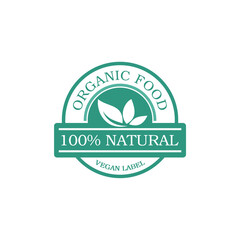 Label Design For Organic Food 100% Natural Quality Template Design 