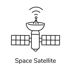 Astronomy Orbit Satellite Vector Icon with Editable Stroke