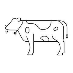 Cow line icon. Farm animal dairy cattle editable stroke vector illustration