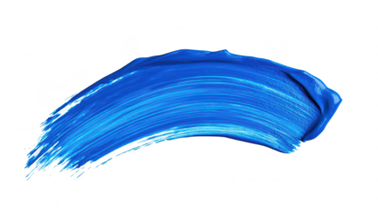 A blue paint stroke elegantly sweeping across a clean white canvas. the texture and richness of the color. ideal for artistic backgrounds or design projects