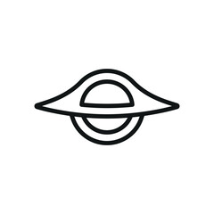 Black hole icon in line style for astronomy, gravity, and cosmic visuals.
