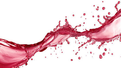 A dynamic splash of red liquid artfully cascading across a white background. capturing the essence of movement and fluidity. perfect for creative projects and design needs