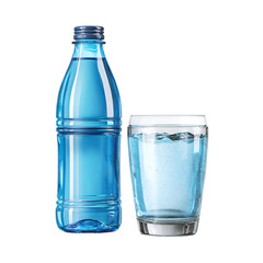Refreshing Water Bottle and Glass Hydration Health