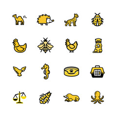 Charming cartoon animal icons featuring diverse creatures for creative projects