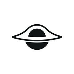 Black hole icon in glyph style for astronomy, science, and space visuals.