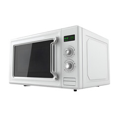 White Retro Microwave Oven Kitchen Appliance