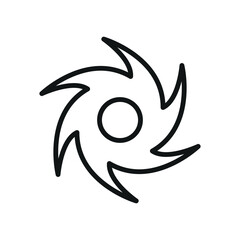 Black hole icon in simple line for galaxy, stellar, and astrophysics projects.