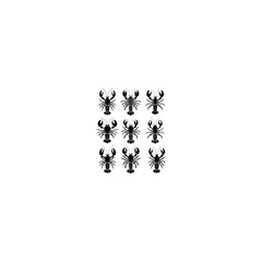 Lobster silhouette vector icons set 