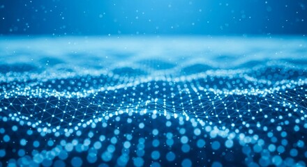Abstract blue digital data wave and futuristic technology background concept