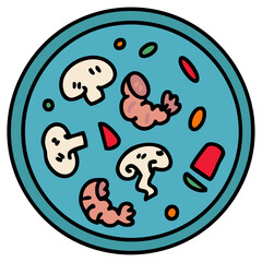 fried shrimp and mushroom brazil dish