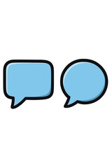 Fototapeta premium Chat icon set. Speech bubble symbols for communication and dialogue. Vector cartoon illustration for messaging apps, social media, comments, and forums. Blank talk box elements.