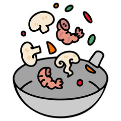 fried shrimp and mushroom brazilian food