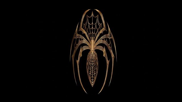 Artistic spider silhouette against black background for graphic design