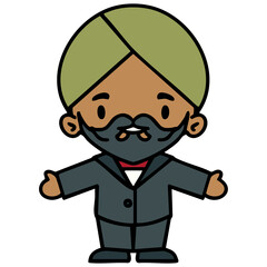indian man with turban and modern suit
