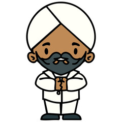 modern indian sikh man with hands together