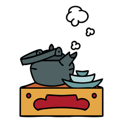 freshyly brewed  japanese tea set