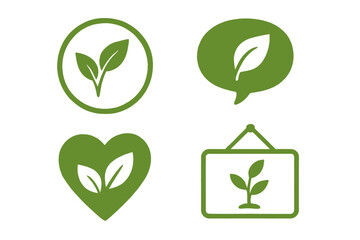 Set of organic food and vegan lifestyle labels. Eco friendly green stamps for healthy products. Farm fresh bio icon collection with textured heart, bubble and circle symbols.