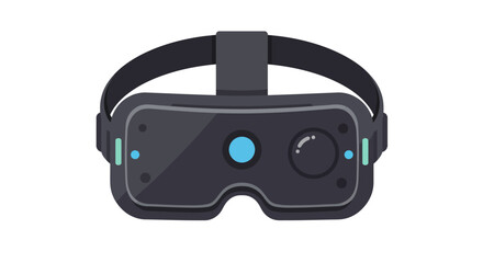 Sleek Black Virtual Reality Headset with Adjustable Straps.