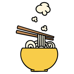 large steaming hot bowl of noodles