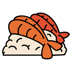 japanese fried shrimp on rice