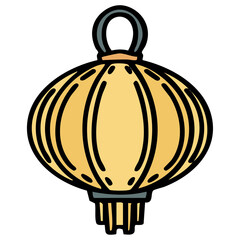 hanging lantern glowing with light