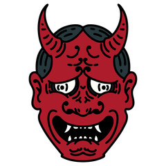 japanese theatre kabuki oni mask