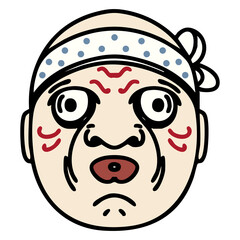 japanese hyottoko noh theatre mask