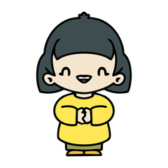 happy japanese woman laughing out loud