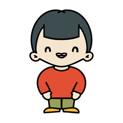 happy modern japanese man laughing