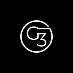 G3 circle  modern logo design vector