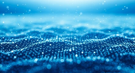 Abstract blue digital data and network connection pixel background
