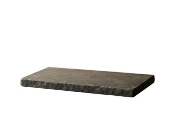 Black stone serving board isolated on white background, clean and minimal style, ideal for food presentation or design layout. Ai generative