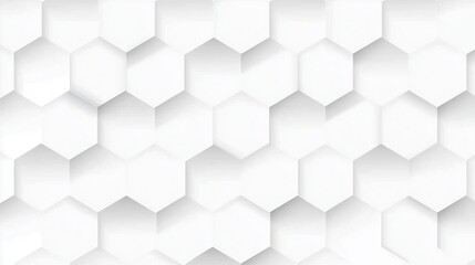 White Honeycomb Hexagon Geometric Pattern, Abstract Art Texture Background for Modern Tech, Medical or Business Design, Seamless Tiling
