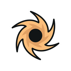 Black hole icon in modern color with line for cosmos, research, and exploration visuals.