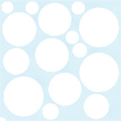 white speech circle bubbles in blue mesh vector background