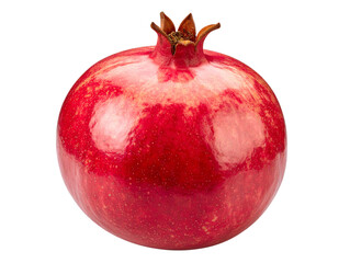Whole Red Pomegranate on Soft Pastel Pink Surface