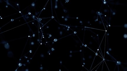 node. Abstract digital network concept with glowing nodes and connections, representing futuristic technology. product launch decks.