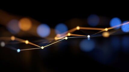 node. Abstract digital network concept with glowing nodes and connections, representing futuristic technology. product launch decks.
