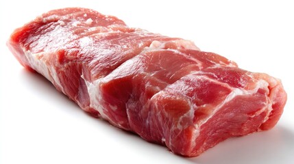 Fototapeta premium a large rack of raw pork ribs, displayed against a white background