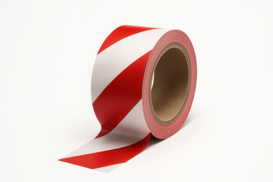 Red and white diagonal warning tape crossed.