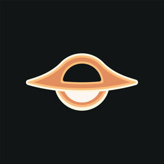 Black hole icon in color style for astronomy, galaxy, and cosmic visuals.