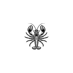 Seafood lobster vector silhouette 