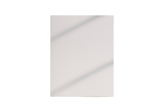 Blank white book cover with diagonal light shadows, minimalistic graphics style, isolated on clean white background, concept of design template. Ai generative