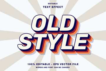Bold Old Style Text Effect Editable with Retro 3D Shadow Design.