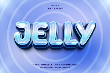 Editable Glossy Blue Purple 3D Jelly Text Effect.