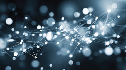 node. Abstract digital network concept with glowing nodes and connections, representing futuristic technology. product launch decks.